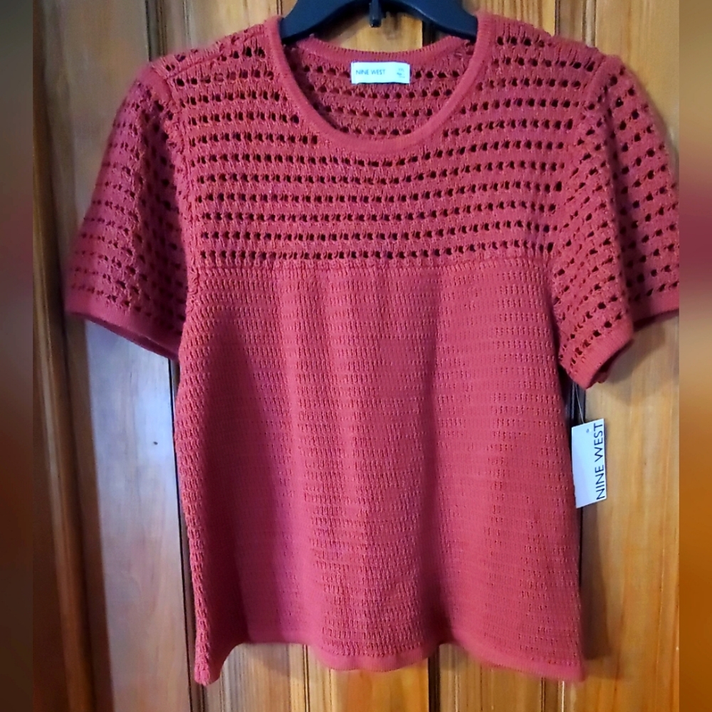 Nine West Womens Short Sleeve Sweater Sz XXL
